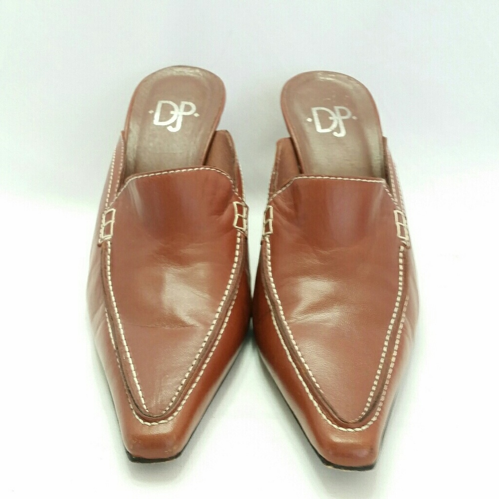 Donald J Pliner Size 7.5M Cognac Brown Mule Heel - Picture 2 of 8